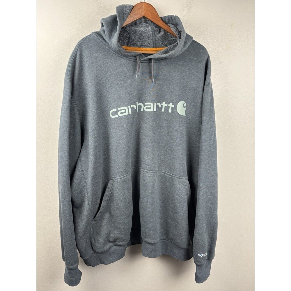 Carhartt Force Hoodie Mens 4XL Gray Relaxed Fit Big & Tall Cotton Blend
